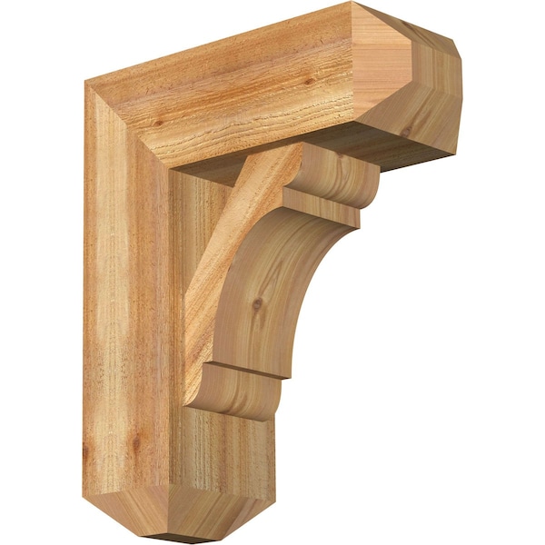 Ekena Millwork Olympic Craftsman Rough Sawn Bracket w/ Offset Brace, Western Red Cedar, 8"W x 20"D x 24"H BKT0806X20X24OLY04RWR - main